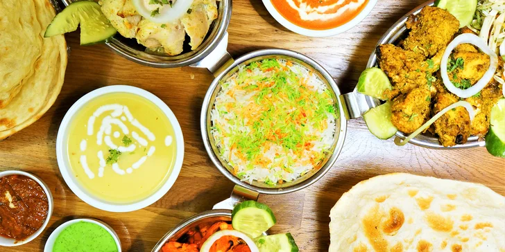3chodové indické menu pro dva: masové nebo vegetariánské podle výběru