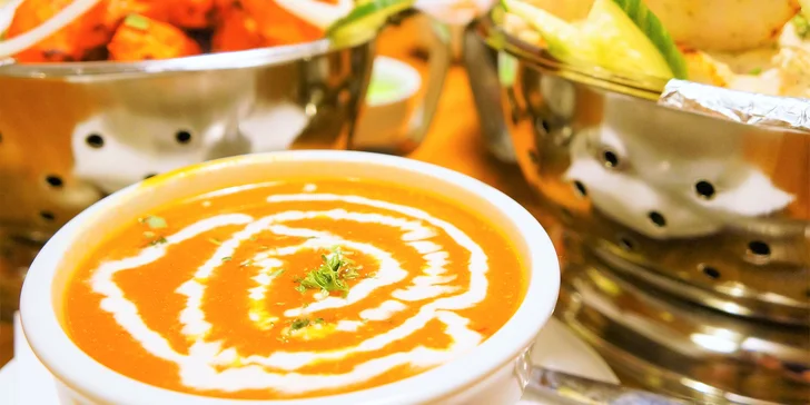 3chodové indické menu pro dva: masové nebo vegetariánské podle výběru