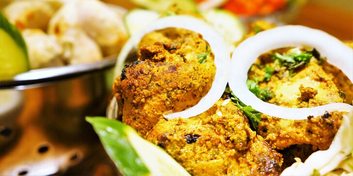 3chodové indické menu pro dva: masové nebo vegetariánské podle výběru