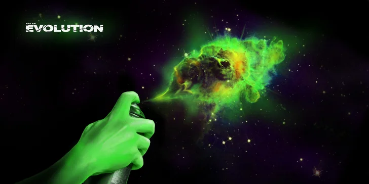 Show Art of Evolution s různými technikami: malování světlem i do písku