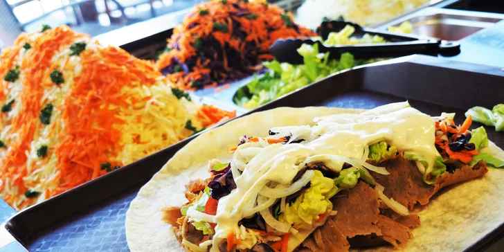 Malý, velký nebo XXL kebab v tortille či pitě s náplní podle výběru
