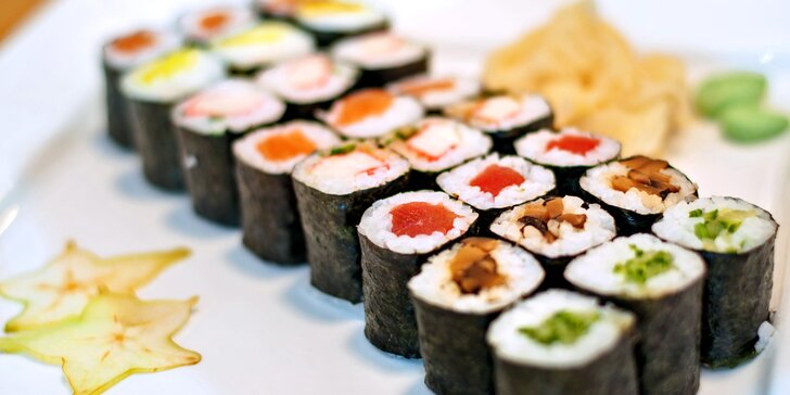 Sushi na mnoho způsobů: sety s 32, 34 nebo 66 kousky s možností rozvozu