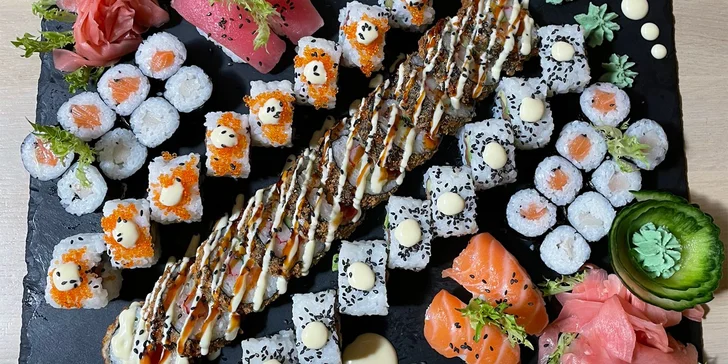 Tentokrát máte na výběr mezi dvěma sushi menu o 38 či 46 kouscích. 