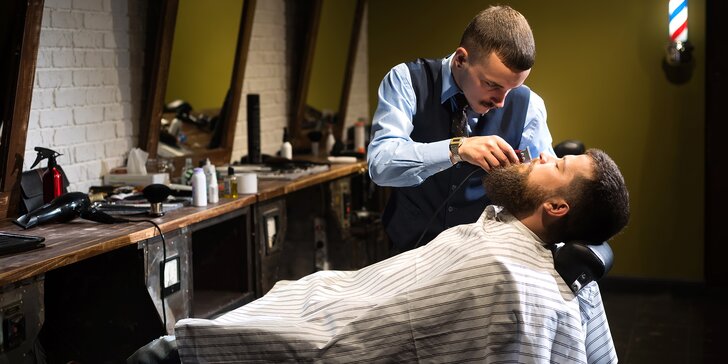 Barber péče v OC Harfa: od chlapeckého střihu po plný servis pro pány