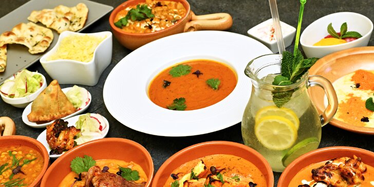 Indická kuchyně v nej formě: 4chodové menu s masem nebo pro vegetariány