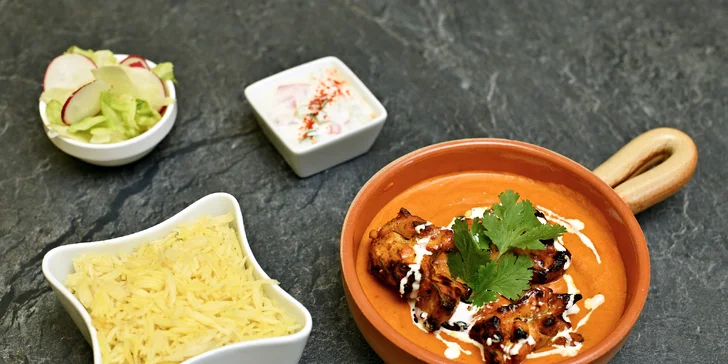 Indická kuchyně v nej formě: 4chodové menu s masem nebo pro vegetariány