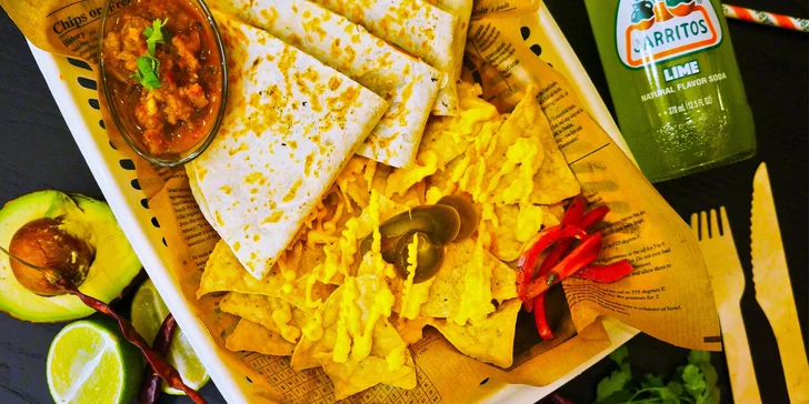 Anebo si objednáte quesadillu zapečenou sýrem?