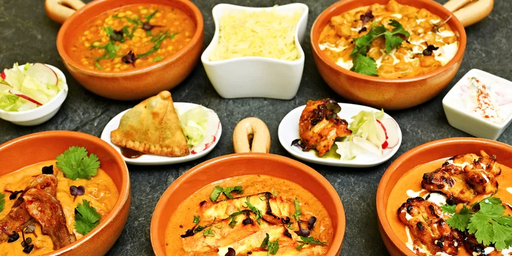 Indická kuchyně v nej formě: 4chodové menu s masem nebo pro vegetariány