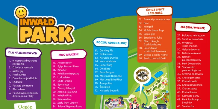 V areálu je několik tematických parků. 