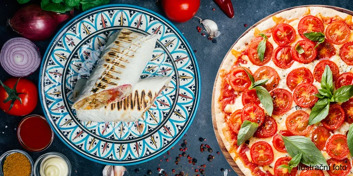 Rychlá svačina: malý, velký nebo XXL kebab či pizza dle výběru s sebou