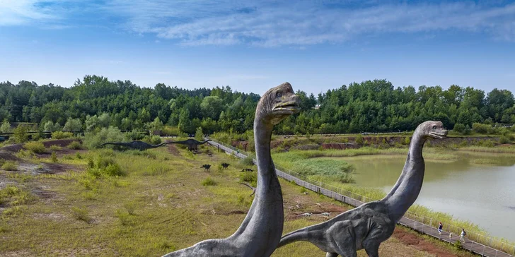 Stezka Dinosauřím parkem je dlouhá asi 1500 metrů. 