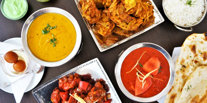 3chodové indické menu podle chuti pro 2 osoby: na výběr 6 hlavních chodů