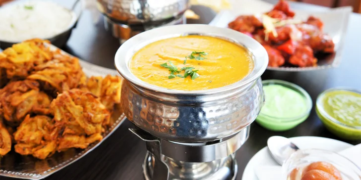 3chodové indické menu podle chuti pro 2 osoby: na výběr 6 hlavních chodů