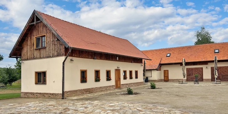 Vo vedľajšej budove sú štyri príjemné a útulné izby.