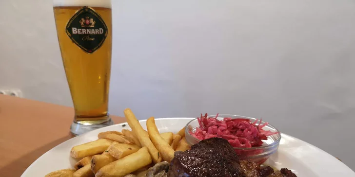 3chodové menu s obřím steakem pro 1 i 2 osoby