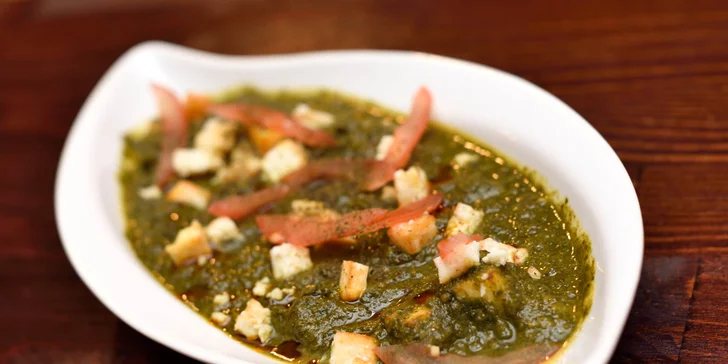 Palak paneer –  Cottage chesse pripravený na špenáte a zázvorovej omáčke