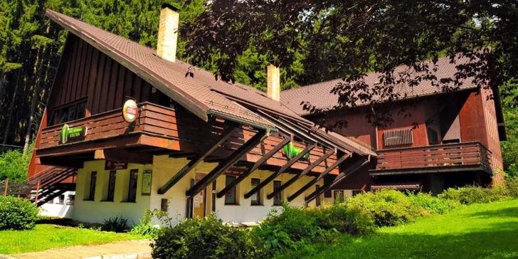 Koliba v Mariánkách: projížďka kočárem, koupání a polopenze s lahví vína