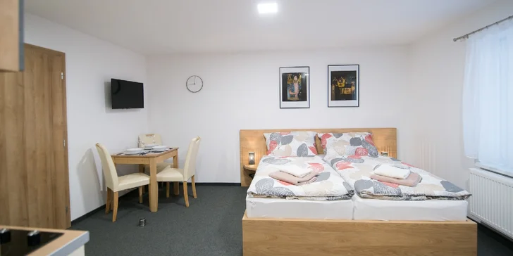 Ubytovat se můžete ve Studiu nebo Apartmánu. (Studio)