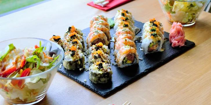 24, 32, 40 nebo 48 ks sushi s tuňákem, lososem, krevetami i kaviárem