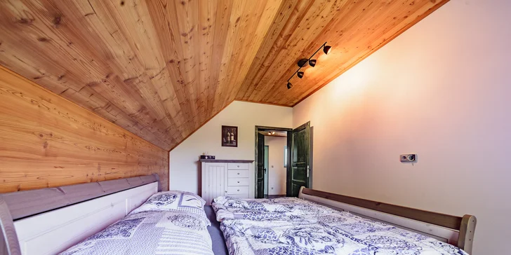 Apartmán zahrnuje dva pokoje.
