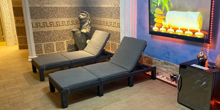 Zamluvit si můžete také celé wellness i se saunou, v tom případě se těšte na 2 hod. ničím nerušeného odpočinku. 