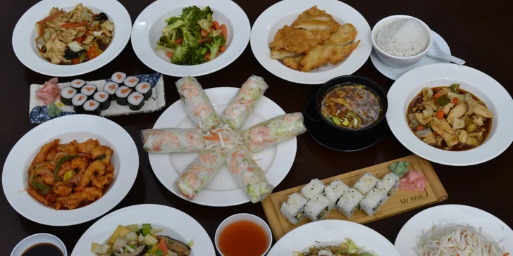 Otevřené vouchery v hodnotě 300–1200 Kč do asijské restaurace Mr. Wok