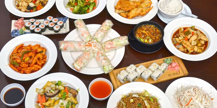 Otevřené vouchery v hodnotě 300–1200 Kč do asijské restaurace Mr. Wok