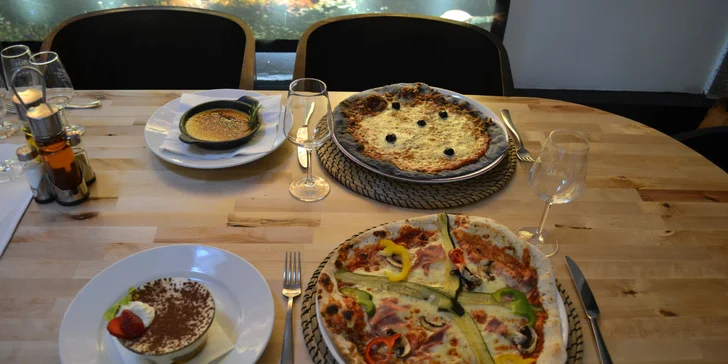 1–2 pizzy dle výběru, domácí limonáda i dezert v restauraci ve Vršovicích