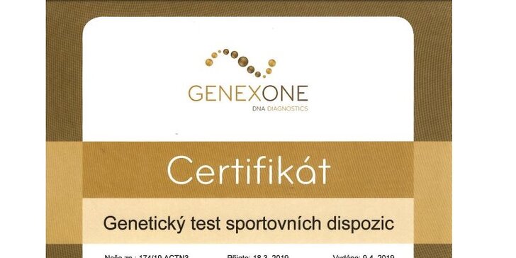 Genetický test sportovních dispozic s certifikátem: osobně či sada na odběr