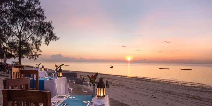 4* exotický resort na Zanzibaru: 6–12 nocí přímo na pláži, all inclusive, fitness