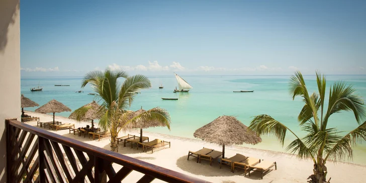 4* exotický resort na Zanzibaru: 6–12 nocí přímo na pláži, all inclusive, fitness