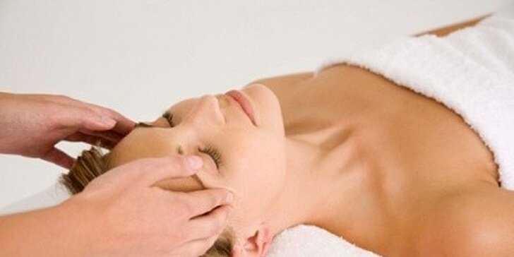 Jemná masáž obličeje, krku, dekoltu a vlasové pokožky