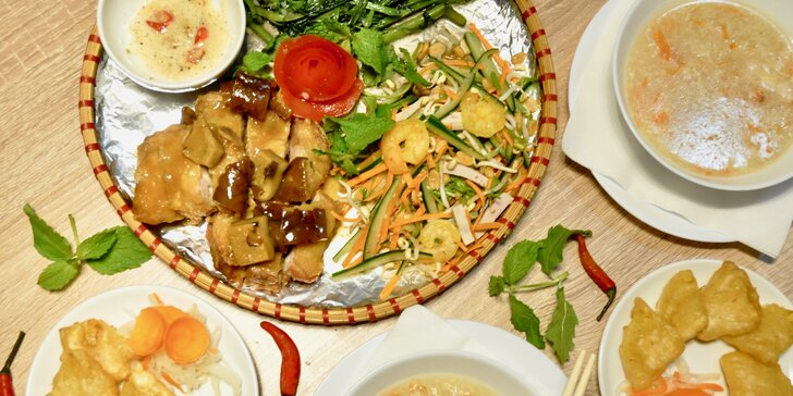 4chodové menu vietnamských specialit podle výběru pro 2 osoby