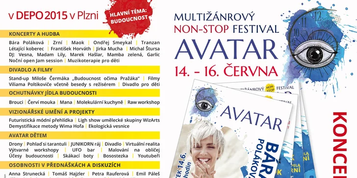 Vstupenka na koncert Barbory Polákové a skupiny Zrní na Festivalu AVATAR