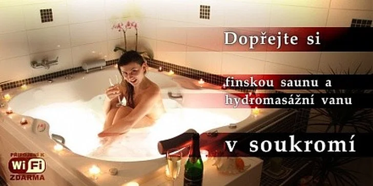 Dvě hodiny v luxusní privátní vířivce a finské sauně pro max. čtyři osoby