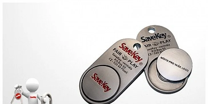 Unikátní přívěsek SaveKey s VAŠÍM logem, denně na očích, 365 dní v roce!