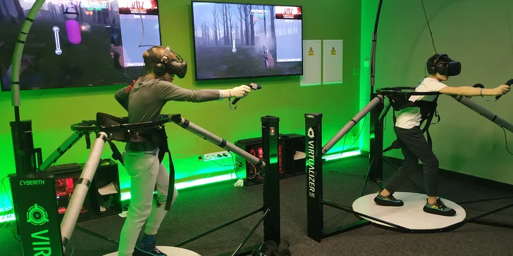 30 min. virtuální reality pro 1 nebo 2 osoby: závodní či pohybové hry