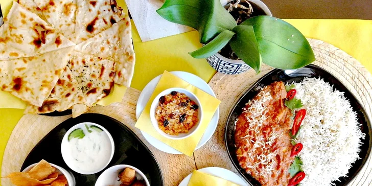 Indická hostina v moderním stylu: 3chodové menu pro 2 nebo 4 osoby