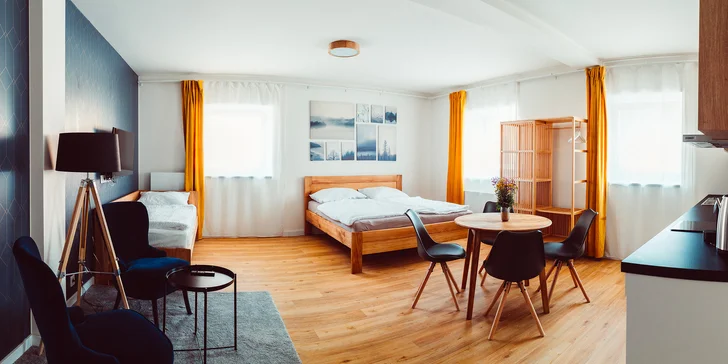 Apartmány sú moderné, bude sa vám tu páčiť.
