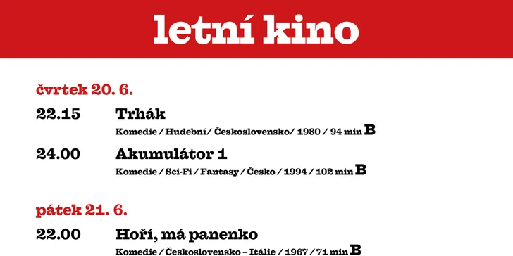 Přijeďte na Filmový festival do Krucemburku a přispějte tím na dobrou věc
