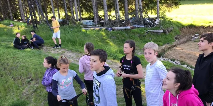 Adrenalinový minitábor pro děti v parku Jedlová v Lužických horách