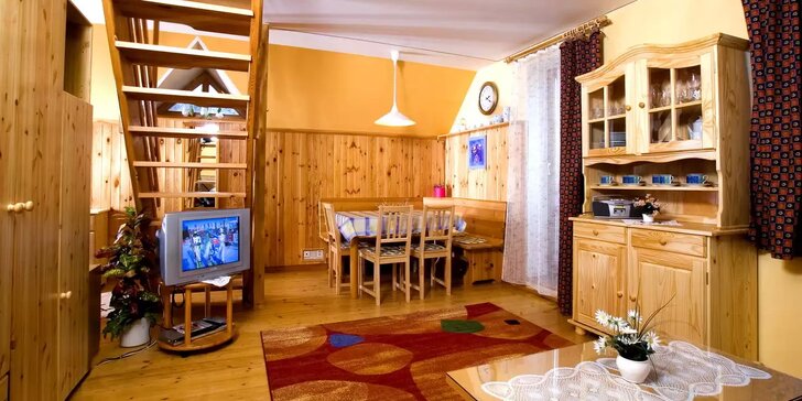 Dovolená v Krkonoších pro rodinu i partu: pohodlné apartmány s kuchyňkou