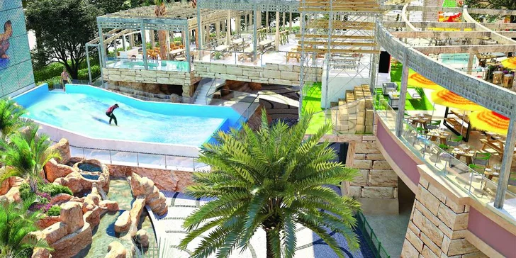 Blízko hotelu je obrovský vodní park.
