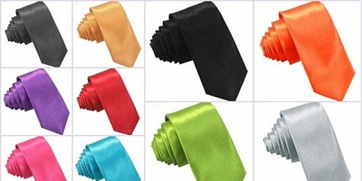 Moderní úzká kravata vč. poštovného – na výběr 20 barev