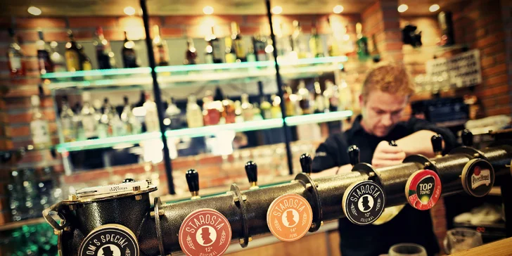 Burgerové menu od Toma s hranolky a pivem pro 1 nebo 2 osoby