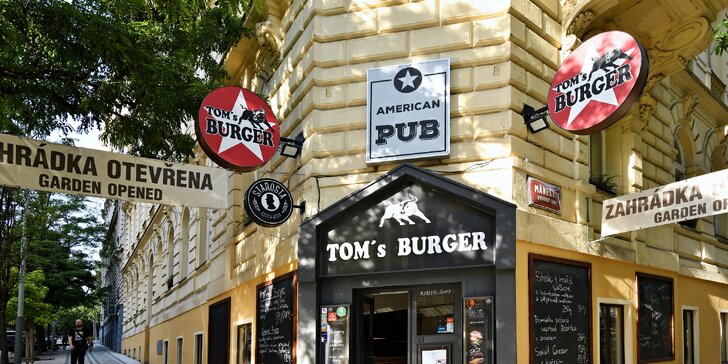 Burgerové menu od Toma s hranolky a pivem pro 1 nebo 2 osoby