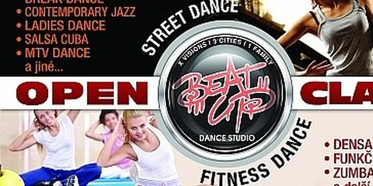 5 tanečních lekcí dle vlastního výběru – Zumba, Densa, Salsa, Hip Hop