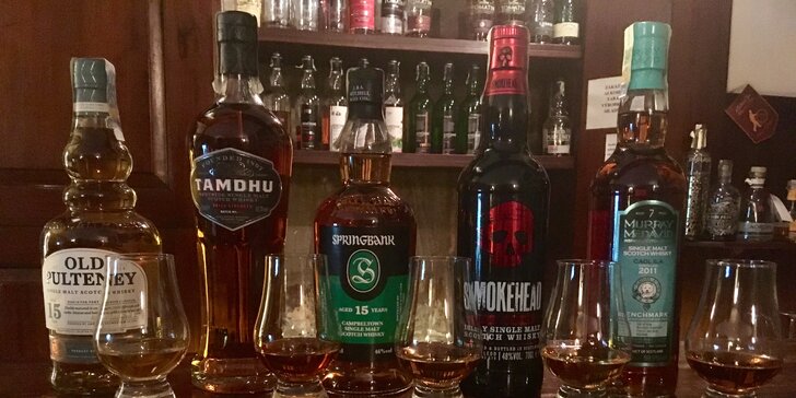 Řízené degustace 5 druhů prémiové skotské single malt whisky