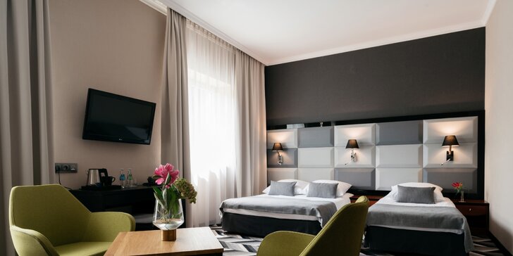 Moderní hotel v Krakově: snídaně v ceně, možnost VIP sauny, historické památky na dosah