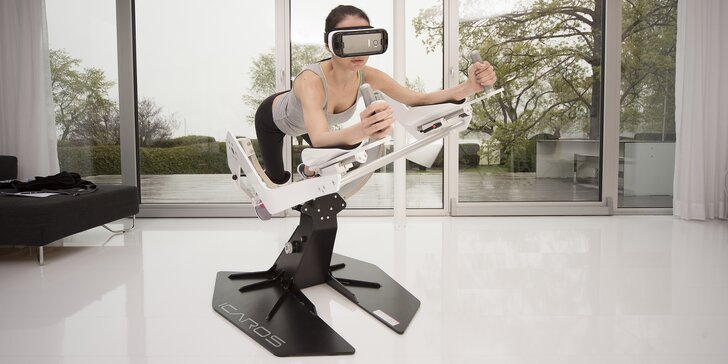 Cvičení i zábava: 25 min. na "létacím" stroji Icaros s virtuální realitou
